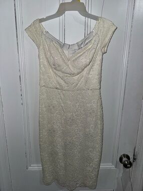 Premier Ivory Lace Cap-Sleeve Sheath Dress